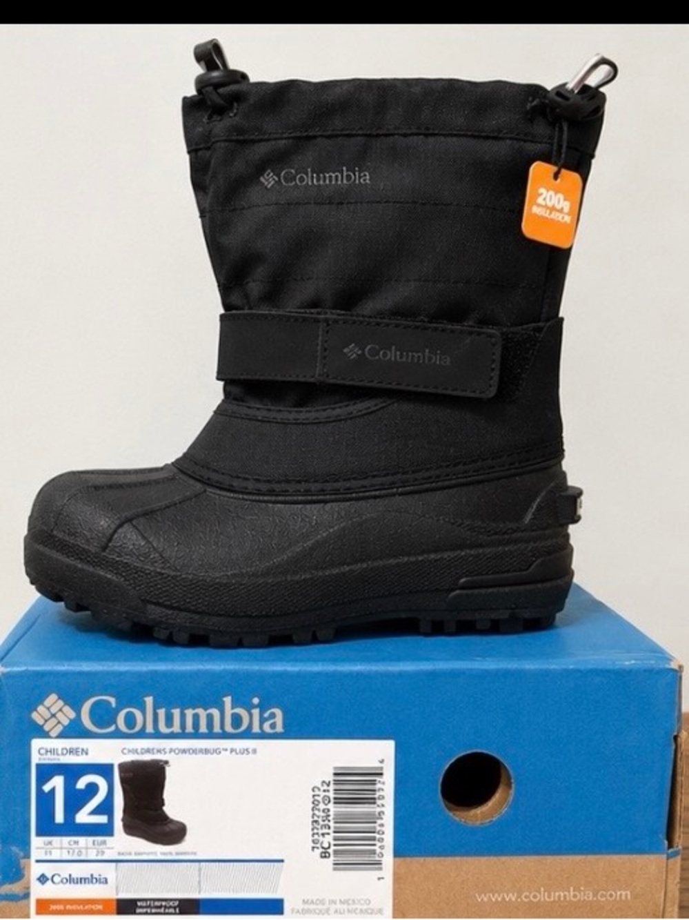 Columbia Black Kids Insulated Snow Boot NWT Still in the box!